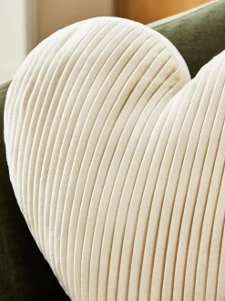 Next Ivory Valentines 3D Pleated Velvet Heart Cushion Best