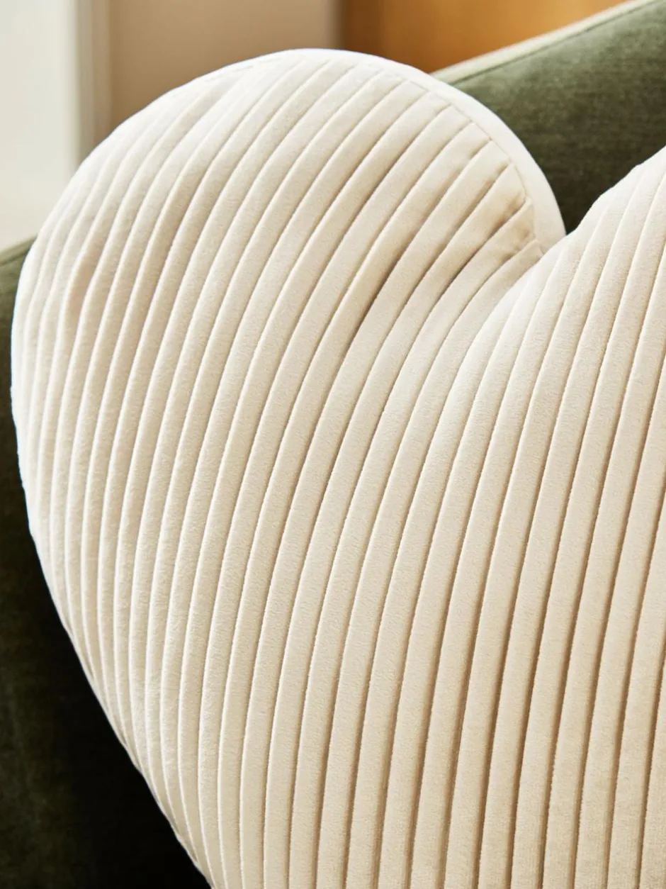 Next Ivory Valentines 3D Pleated Velvet Heart Cushion Best