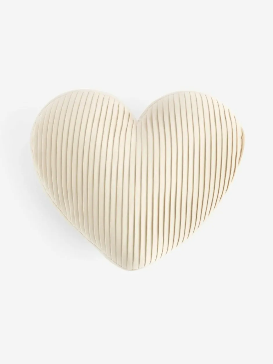Next Ivory Valentines 3D Pleated Velvet Heart Cushion Best