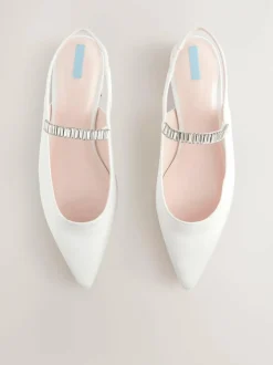 Next Ivory Wedding Point Toe Jewel Mary Jane Bridal Slingback Shoes