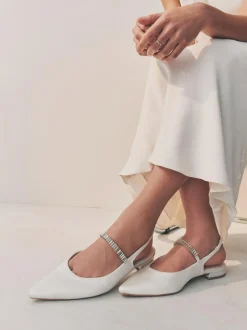 Next Ivory Wedding Point Toe Jewel Mary Jane Bridal Slingback Shoes