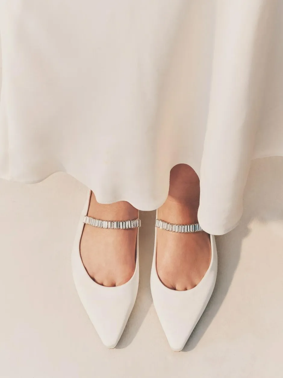 Next Ivory Wedding Point Toe Jewel Mary Jane Bridal Slingback Shoes