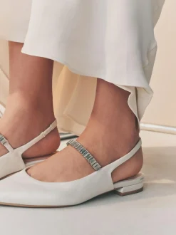 Next Ivory Wedding Point Toe Jewel Mary Jane Bridal Slingback Shoes