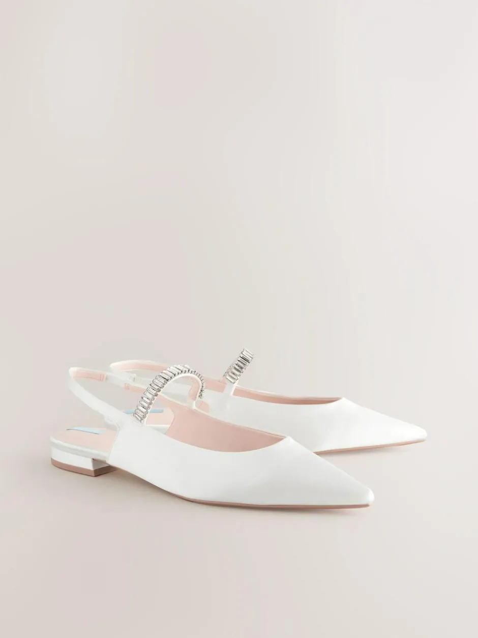 Next Ivory Wedding Point Toe Jewel Mary Jane Bridal Slingback Shoes
