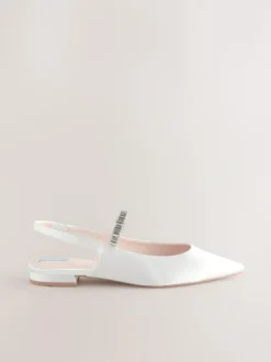 Next Ivory Wedding Point Toe Jewel Mary Jane Bridal Slingback Shoes