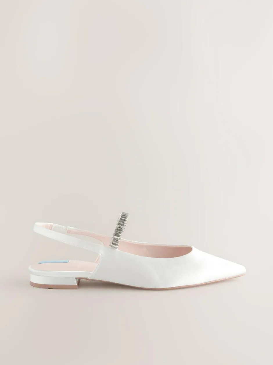 Next Ivory Wedding Point Toe Jewel Mary Jane Bridal Slingback Shoes