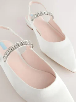Next Ivory Wedding Point Toe Jewel Mary Jane Bridal Slingback Shoes