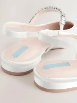 Next Ivory Wedding Point Toe Jewel Mary Jane Bridal Slingback Shoes