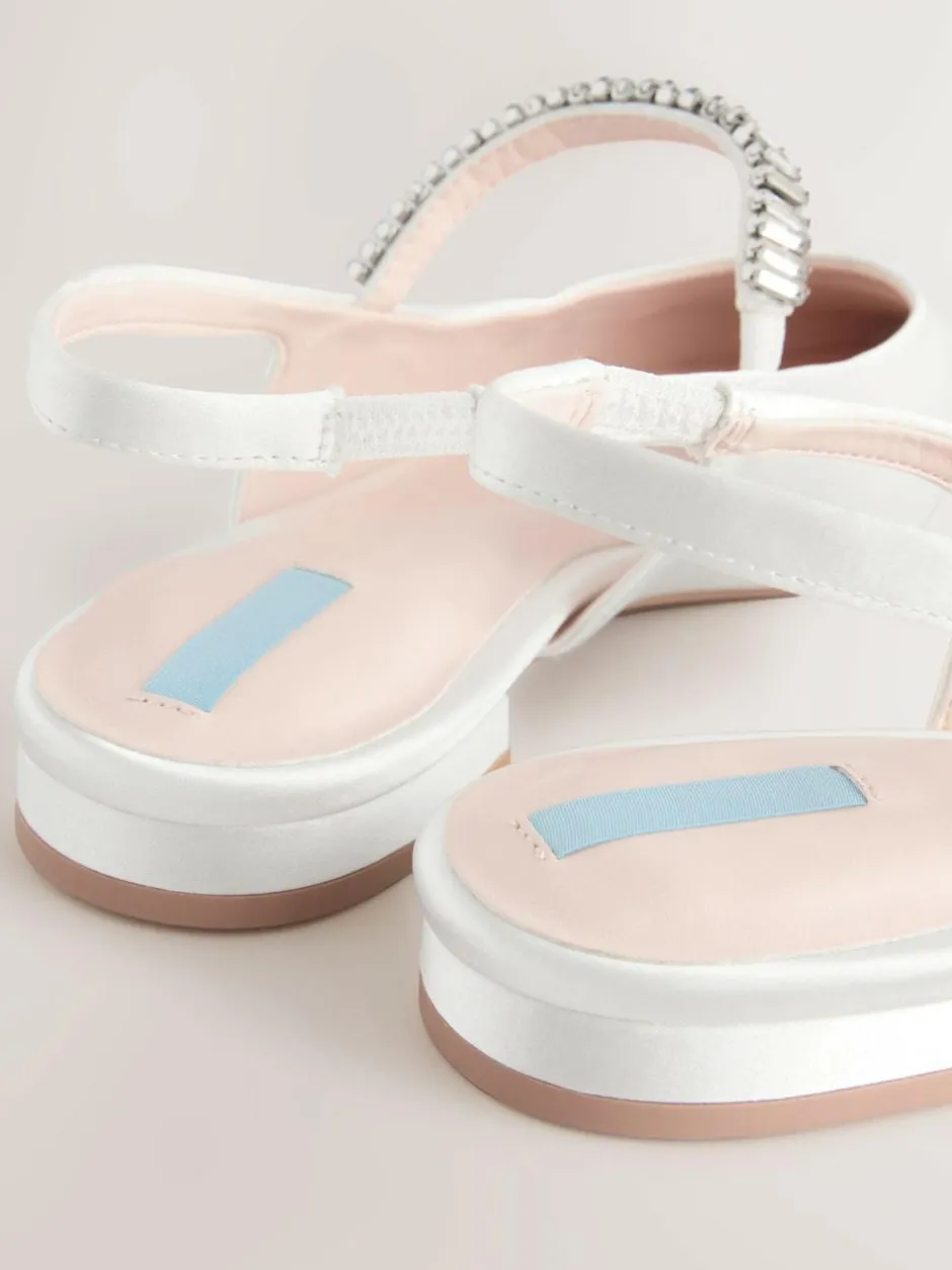 Next Ivory Wedding Point Toe Jewel Mary Jane Bridal Slingback Shoes