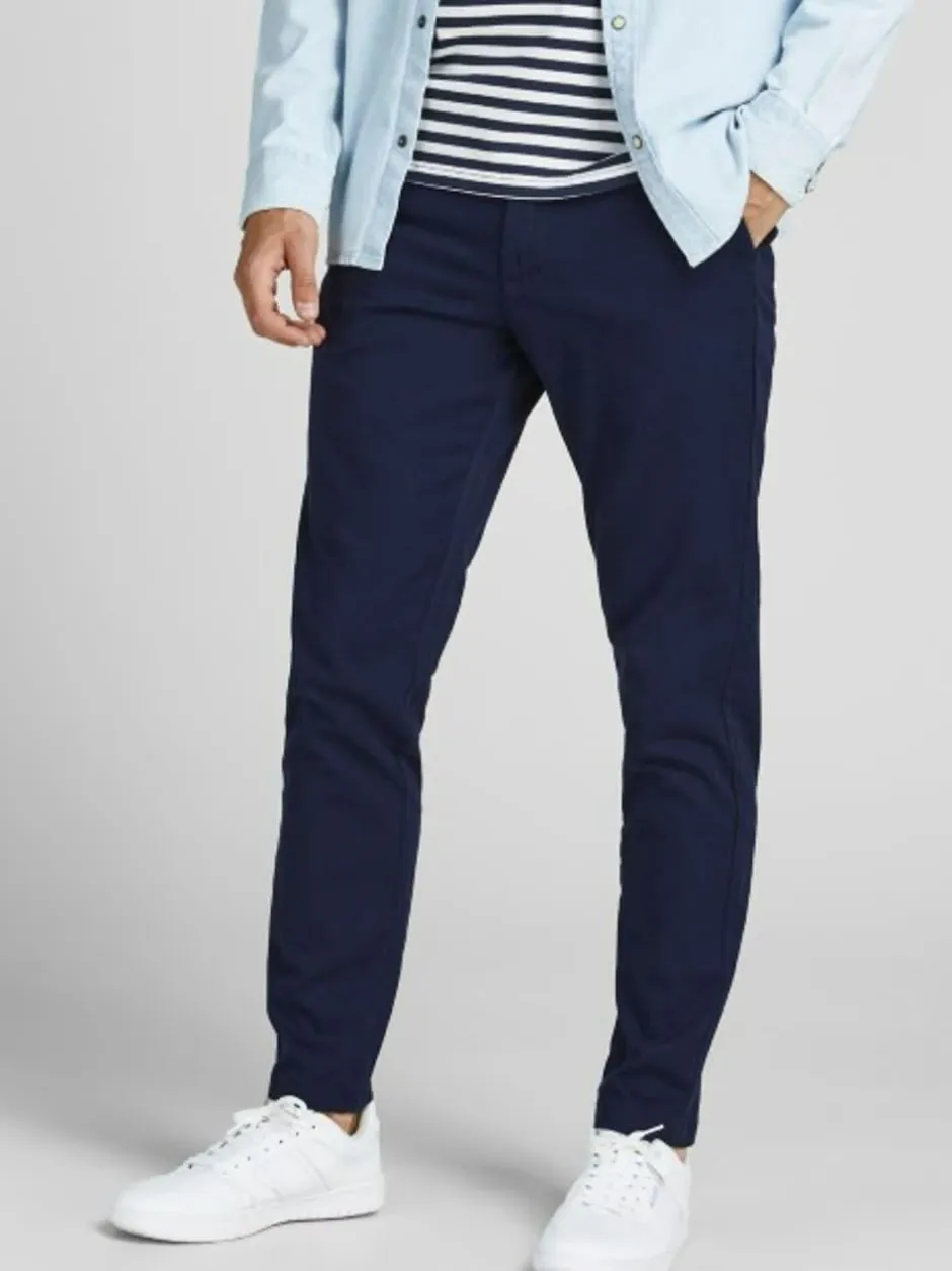 JACK & JONES Slim Fit Chino Trousers Blue Discount