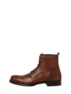 JACK & JONES Leather Boots Brown