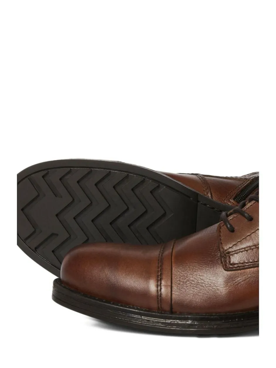 JACK & JONES Leather Boots Brown