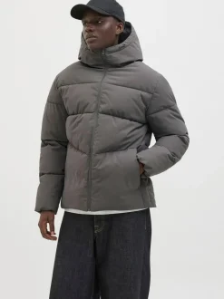 JACK & JONES Hooded Puffer Jacket Grey Online