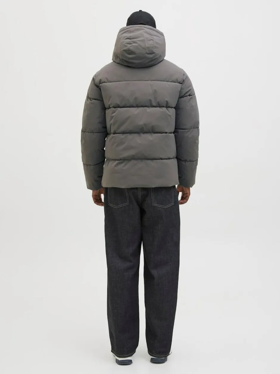 JACK & JONES Hooded Puffer Jacket Grey Online
