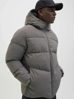 JACK & JONES Hooded Puffer Jacket Grey Online