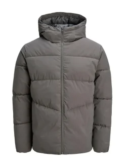 JACK & JONES Hooded Puffer Jacket Grey Online