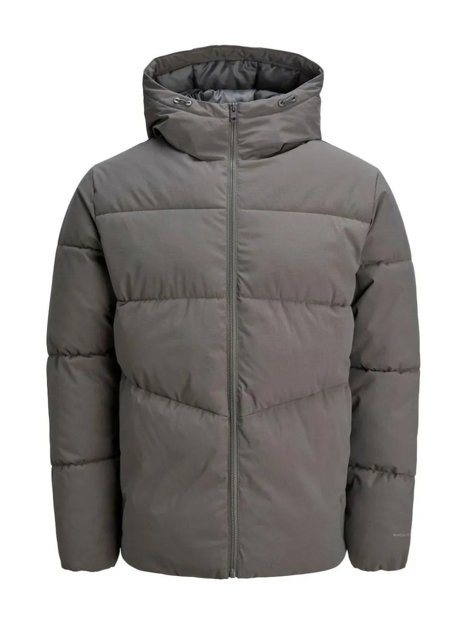 JACK & JONES Hooded Puffer Jacket Grey Online