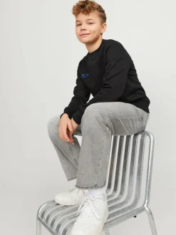JACK & JONES JUNIOR Chris Relaxed Fit Black Jeans Grey Discount