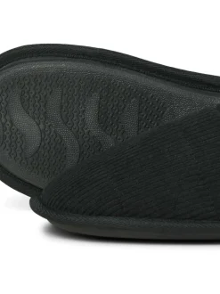 JACK & JONES JUNIOR Courdroy Mule Black Slippers Discount