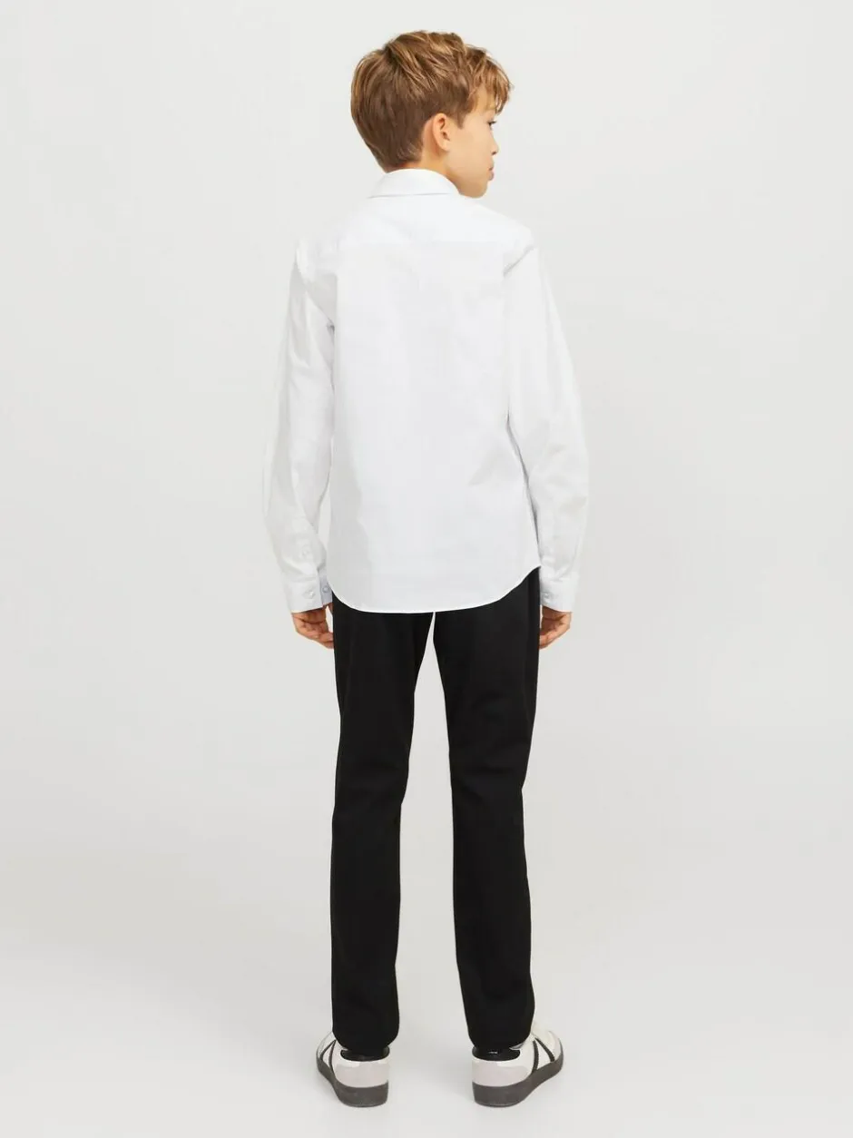 JACK & JONES JUNIOR Stretch Long Sleeve White Shirt Clearance