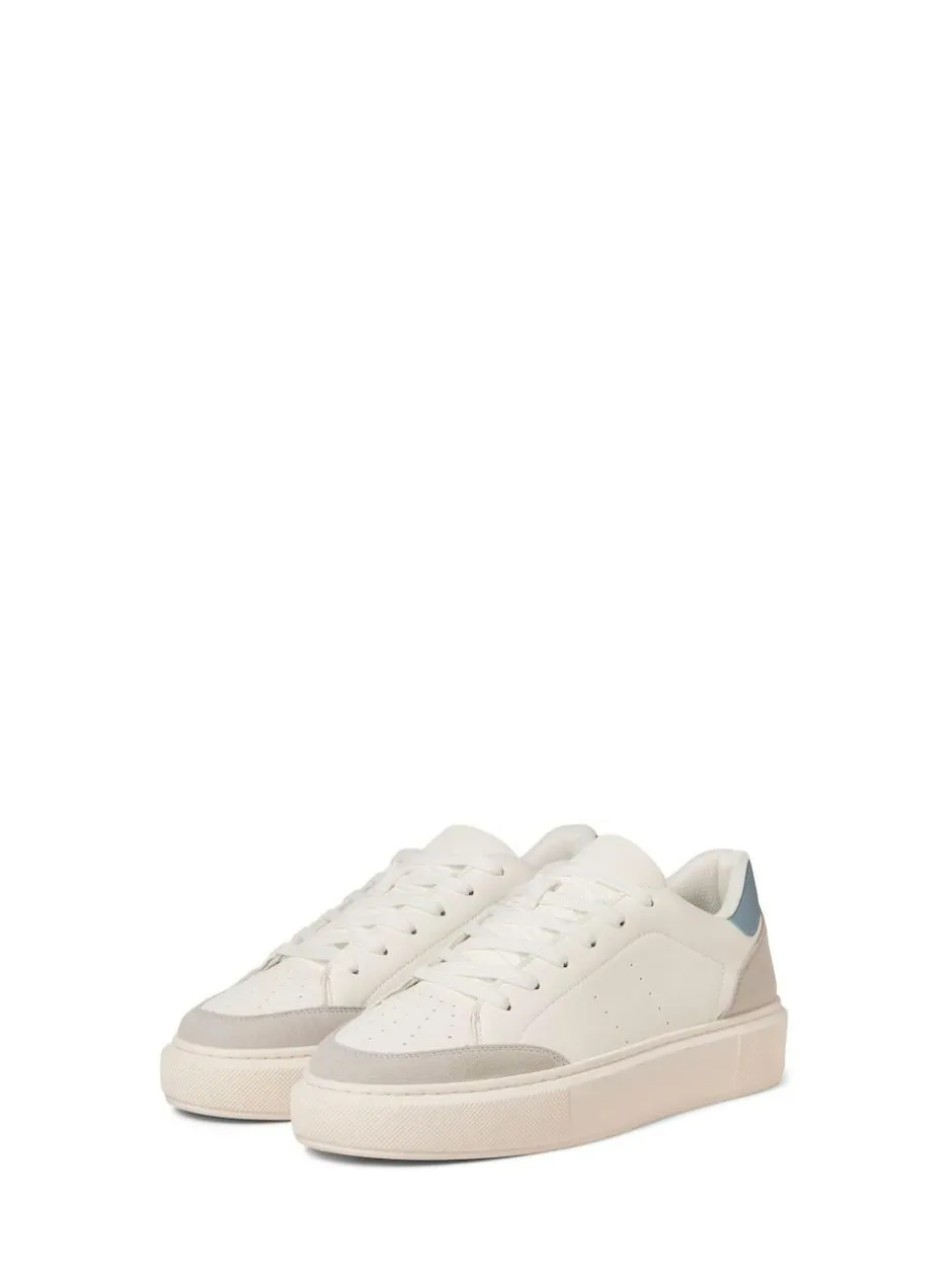 JACK & JONES Chunky Sole PU Trainers Off White Clearance