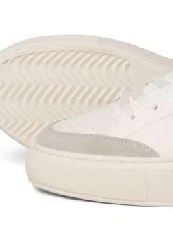 JACK & JONES Chunky Sole PU Trainers Off White Clearance