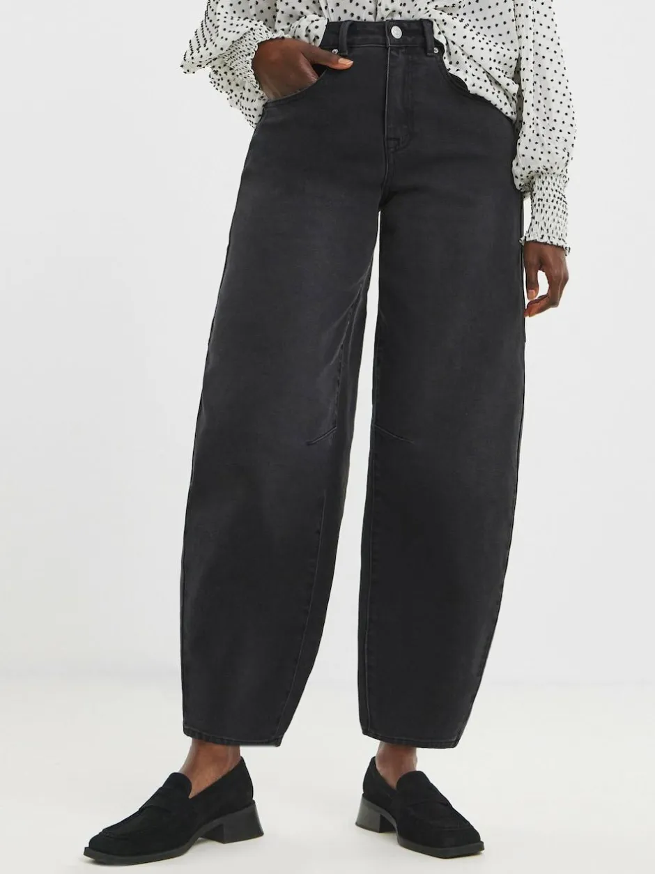 JD Williams Authentic Barrel Leg Jeans Black Online