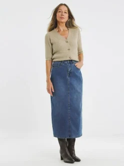 JD Williams Blue Mid Wash 24/7 Denim Maxi Skirt