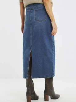JD Williams Blue Mid Wash 24/7 Denim Maxi Skirt