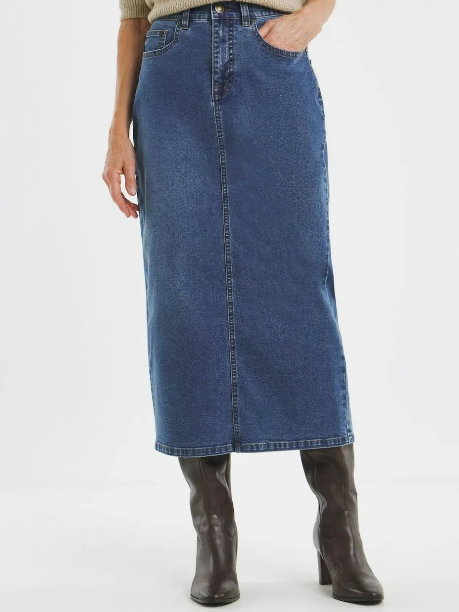 JD Williams Blue Mid Wash 24/7 Denim Maxi Skirt