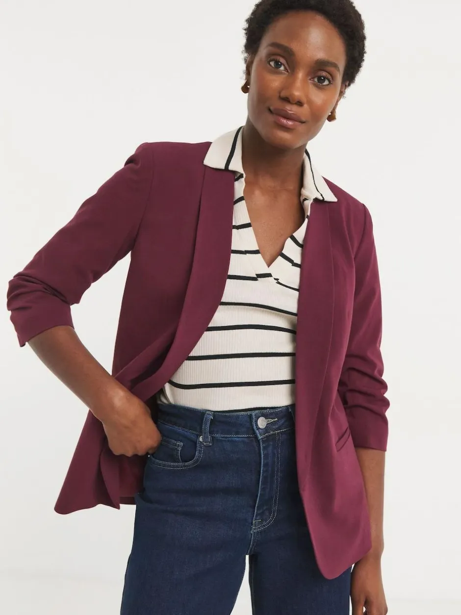 JD Williams Red Ruched Sleeve Blazer