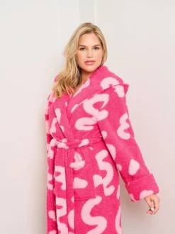 Jim Jam the Label Pink Squiggle Dressing Gown Outlet
