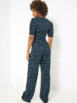 Joe Browns Black Petite Ditsy Floral Jumpsuit New