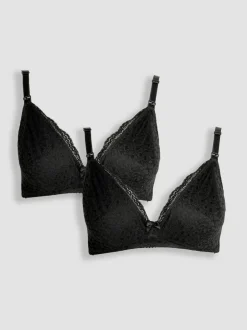Jojo Maman Bébé Black 2 Pack Lace Bras Hot