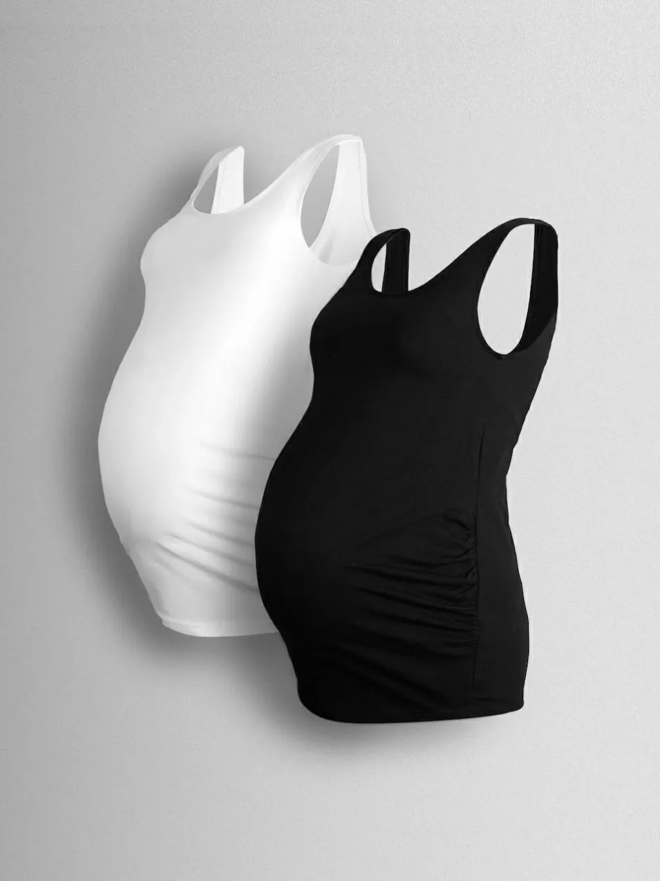 Jojo Maman Bébé Black 2-Pack Maternity Vests Discount