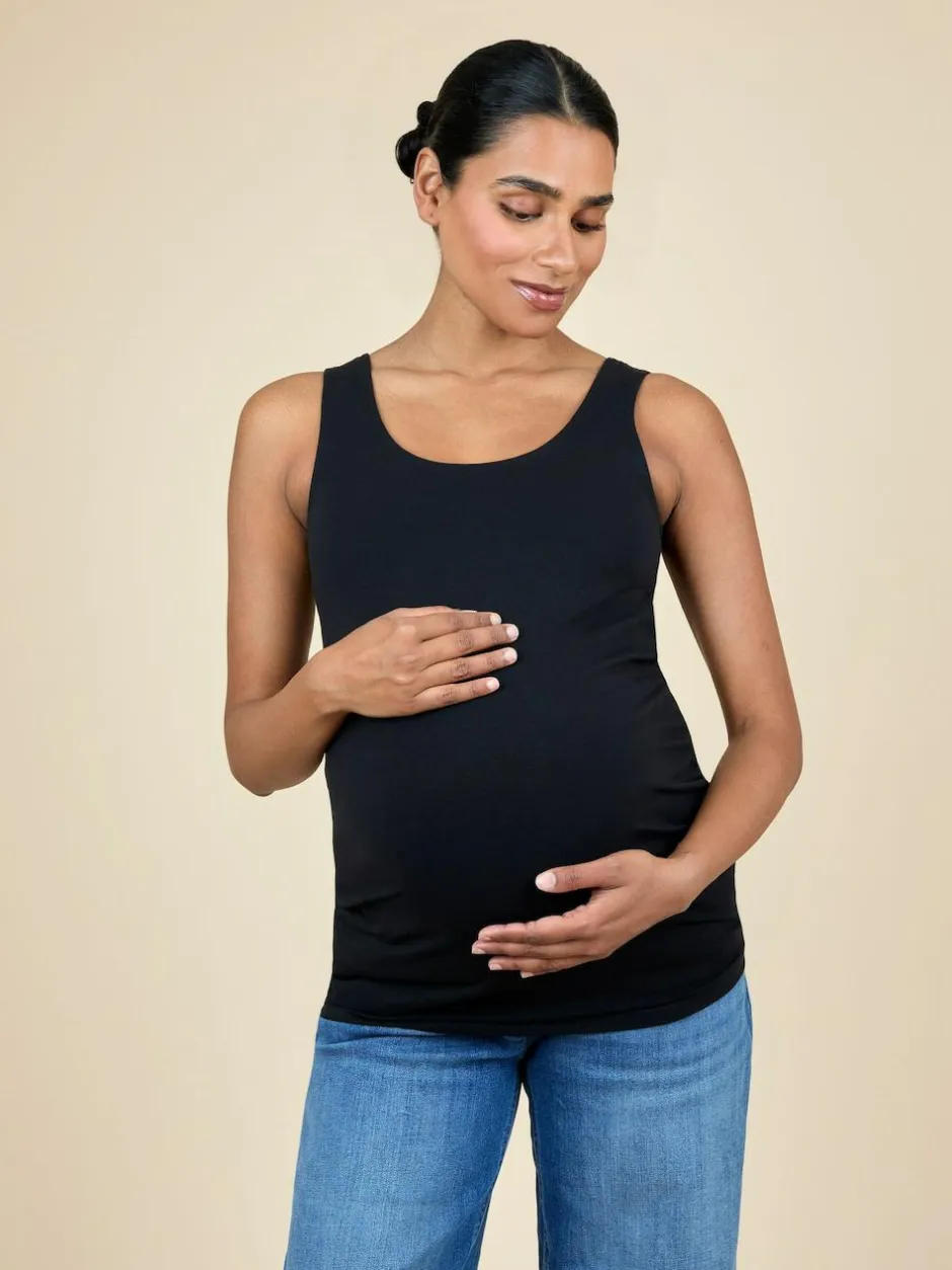 Jojo Maman Bébé Black 2-Pack Maternity Vests Discount