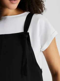 Jojo Maman Bébé Wide Leg Maternity Linen Dungaree Black Best