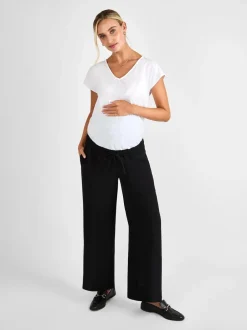 Jojo Maman Bébé Wide Leg Maternity Trousers Black Outlet
