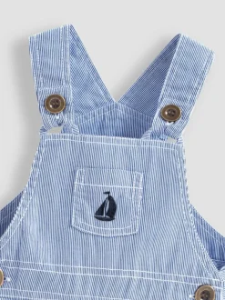 Jojo Maman Bébé Blue Boat Stripe Dungarees Hot