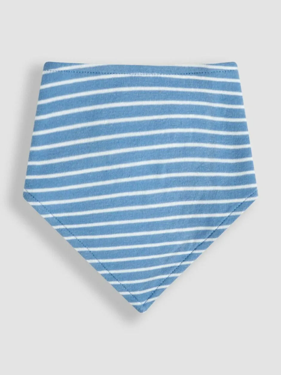 Jojo Maman Bébé Cotton 3-Pack Dribble Bib Blue Outlet