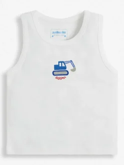 Jojo Maman Bébé Blue 3-Pack Digger Boys' Vest Set Best