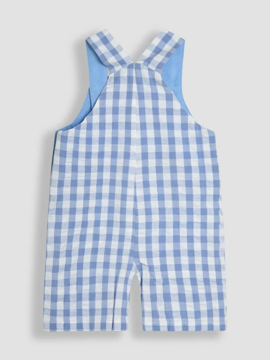 Jojo Maman Bébé Blue 2-Piece Peter Rabbit™ Gingham Dungarees & Body Set Sale