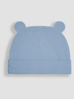 Jojo Maman Bébé 2-Pack Baby Hats Blue Rib Hot