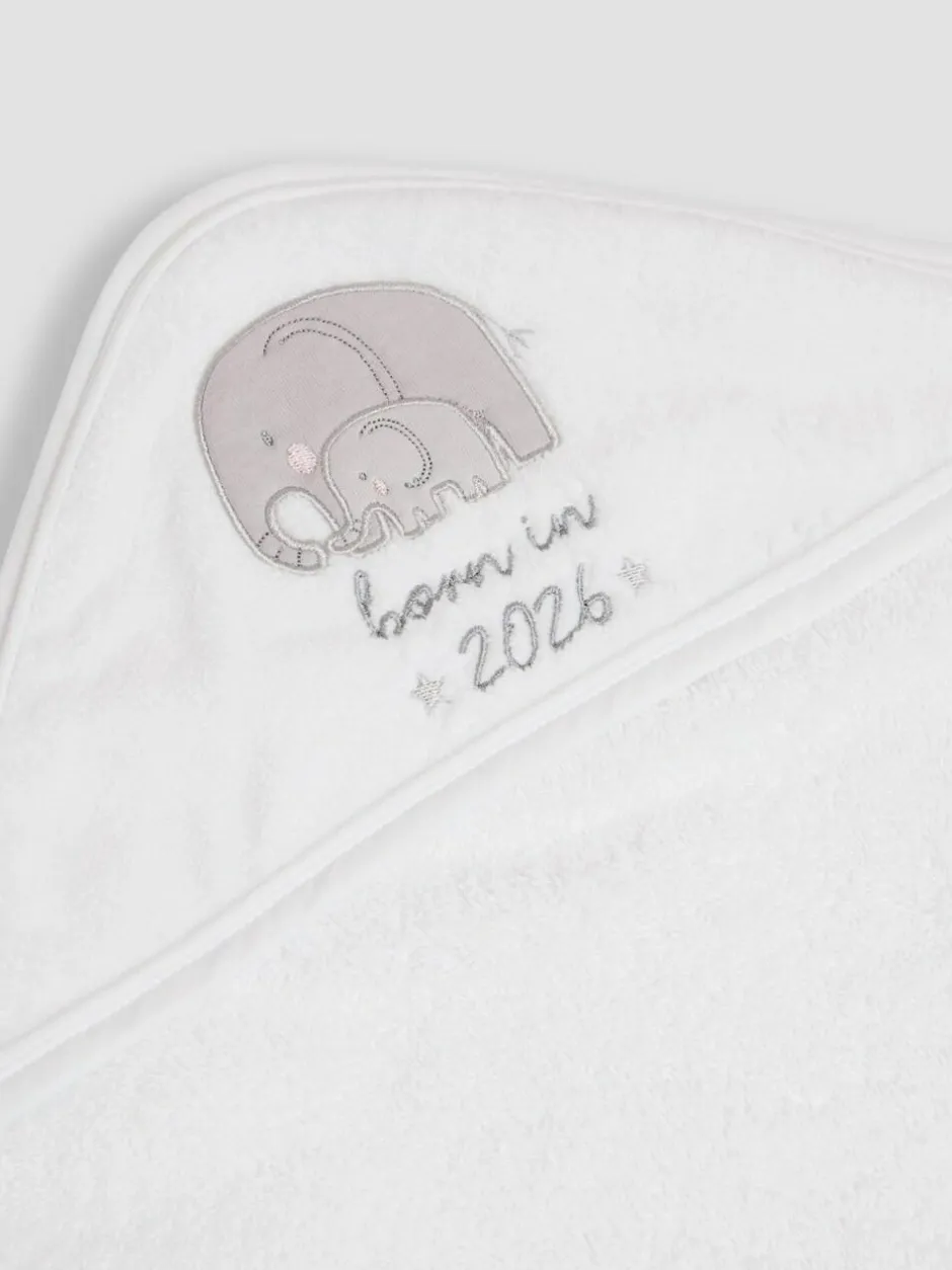 Jojo Maman Bébé Born in 2026 Hooded Towel & Wash Mitt Best