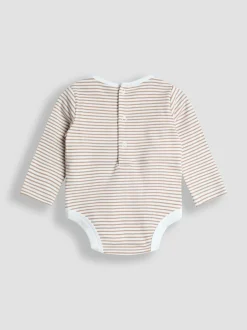 Jojo Maman Bébé Brown Bear Rib Velour Character Dungaree & Body Set Sale