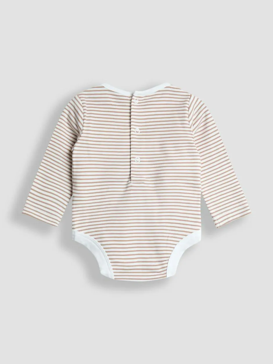 Jojo Maman Bébé Brown Bear Rib Velour Character Dungaree & Body Set Sale