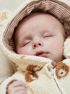 Jojo Maman Bébé Cream Bear Print Cosy Pramsuit Sale