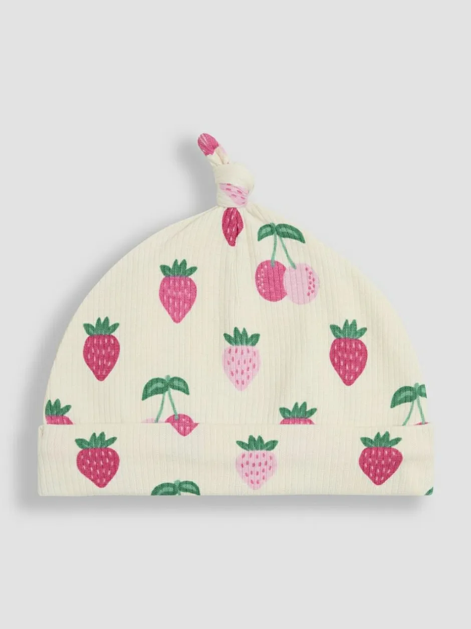 Jojo Maman Bébé Cream Cotton Print Baby Hat Best