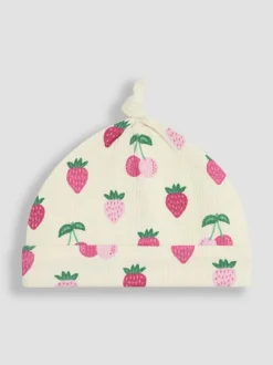 Jojo Maman Bébé Cream Cotton Print Baby Hat Best