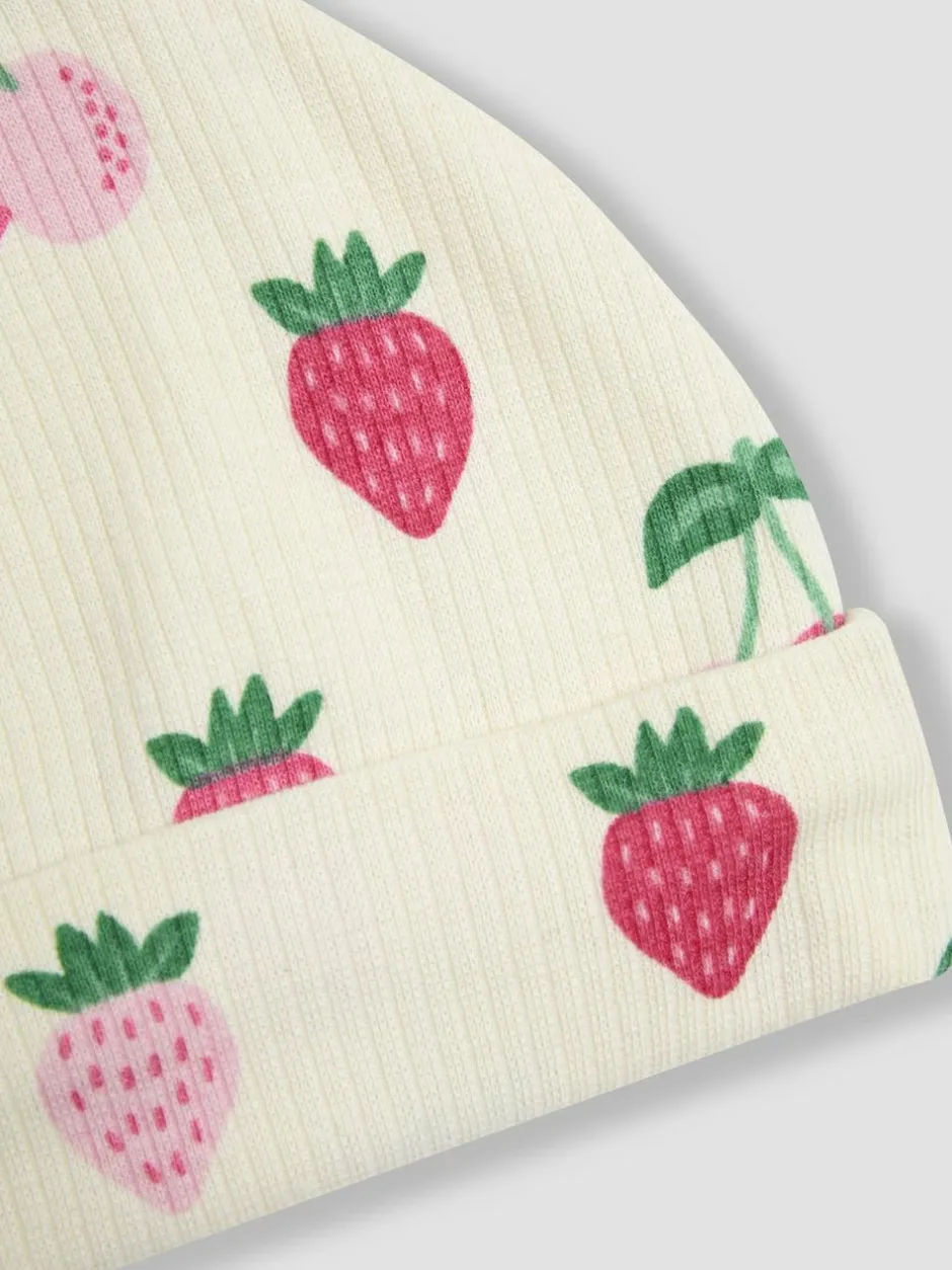 Jojo Maman Bébé Cream Cotton Print Baby Hat Best